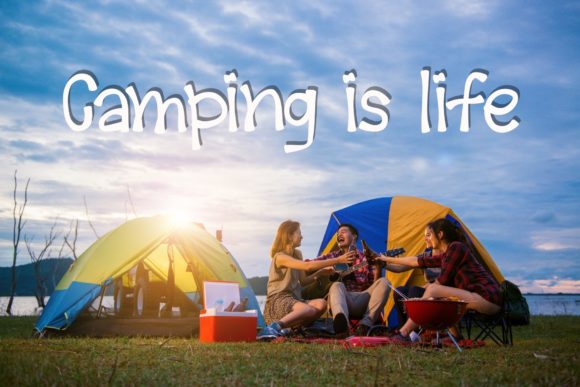 Camping is Life: A Display Font That Delivers Joy in Campaign Visuals